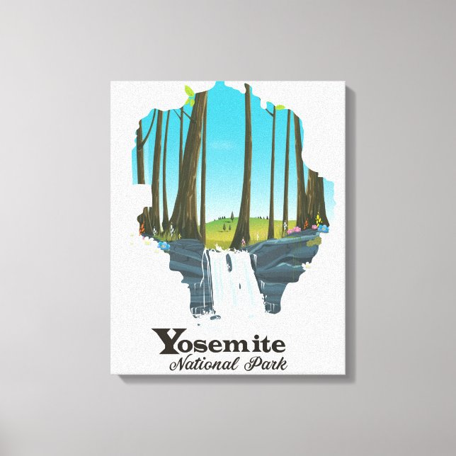 Yosemite National Park USA Karta Canvastryck (Framsida)