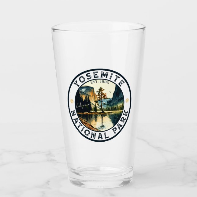 Yosemite National Park vattencolor Halva Dome Suns Glaskopp (Framsida)