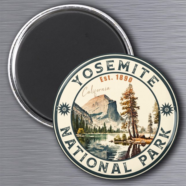 Yosemite National Park vattencolor Halva Dome Suns Magnet (Skapare uppladdad)