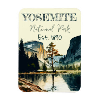 Yosemite National Park vattencolor Halva Dome Suns Magnet