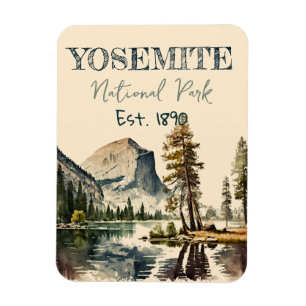 Yosemite National Park vattencolor Halva Dome Suns Magnet