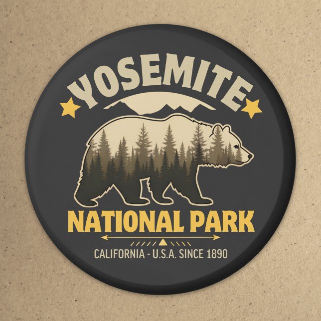 Yosemite National Park Vintage Bear Magnet (Skapare uppladdad)