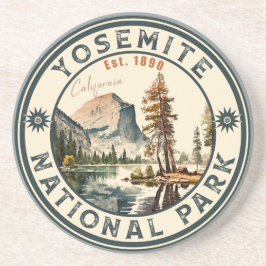 Yosemite National Park Vintage Mountain Souvenirs Underlägg