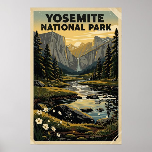 Yosemite National Park Vintage Poster (Framsidan)