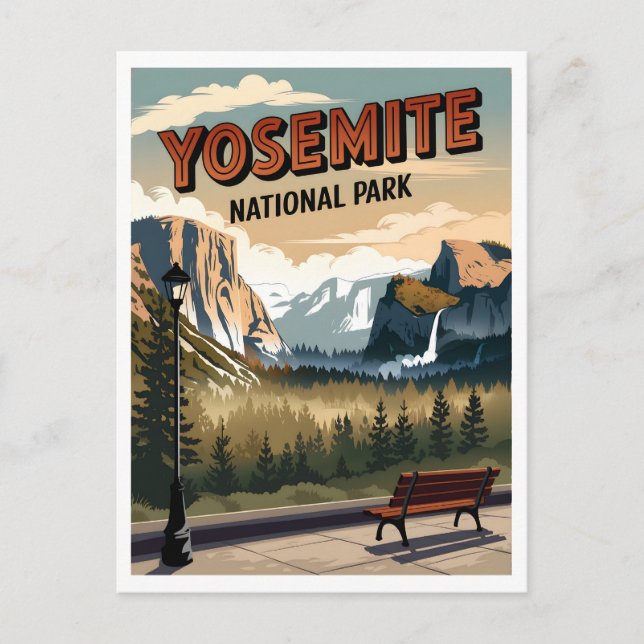 Yosemite National Park vintage Vykort (Framsida)