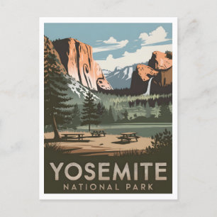 Yosemite National Park vintage Vykort