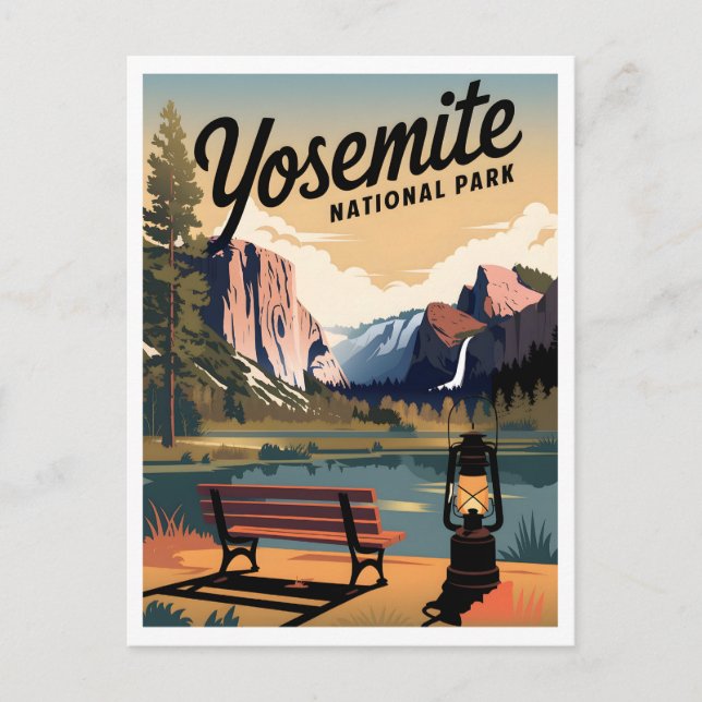 Yosemite National Park vintage Vykort (Framsida)