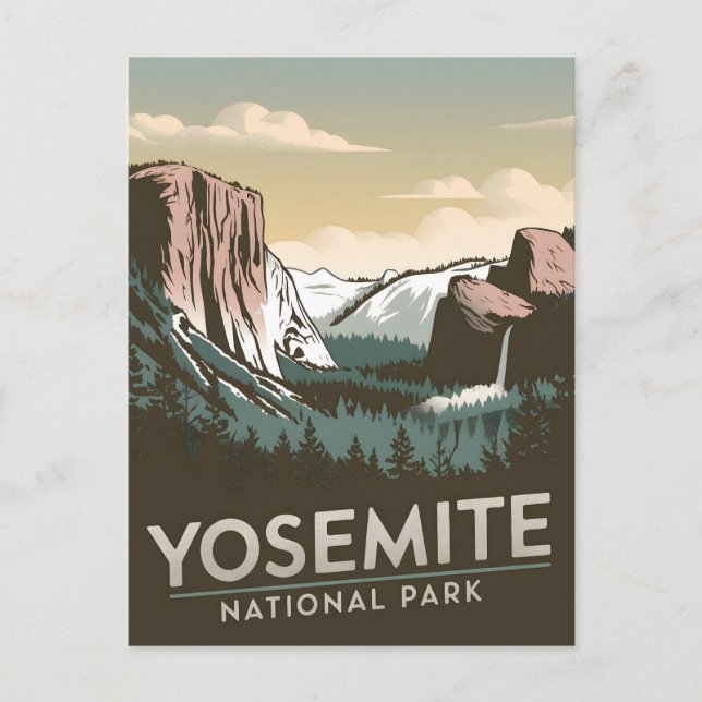 Yosemite National Park vintage Vykort (Framsida)