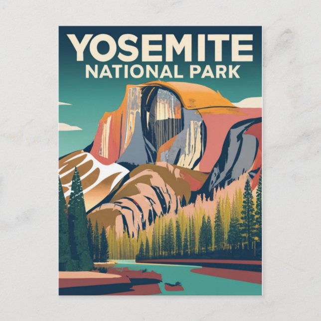 Yosemite National Park Vintage Vykort (Framsida)