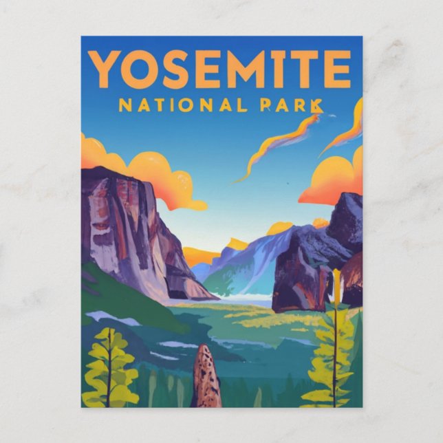 Yosemite National Park Vintage Vykort (Framsida)
