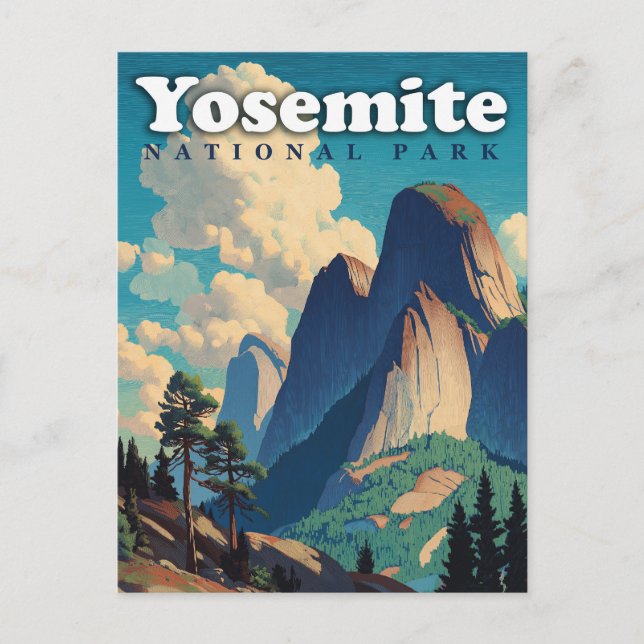 Yosemite National Park Vintage Vykort (Framsida)