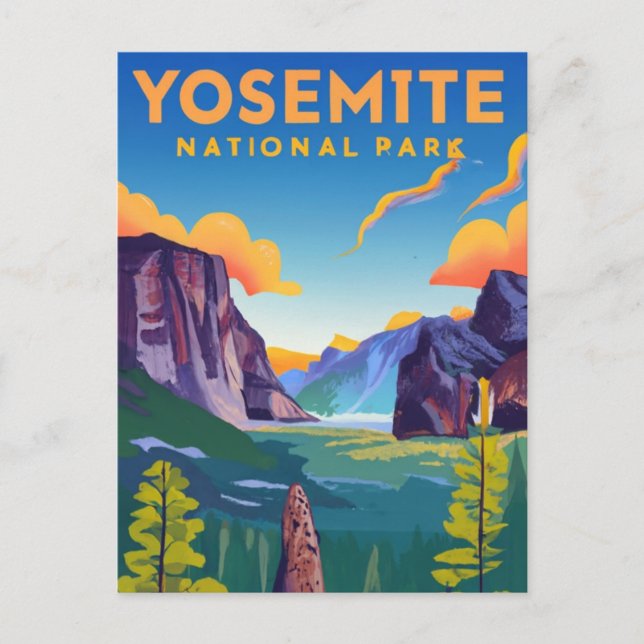 Yosemite National Park Vintage Vykort (Framsida)