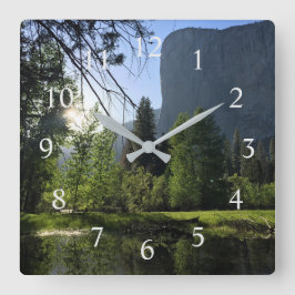 Yosemite National Park Wall Clock Fyrkantig Klocka