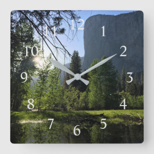 Yosemite National Park Wall Clock Fyrkantig Klocka