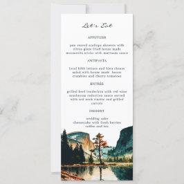 Yosemite National Park Watercolor Bröllop Menus Inbjudningar