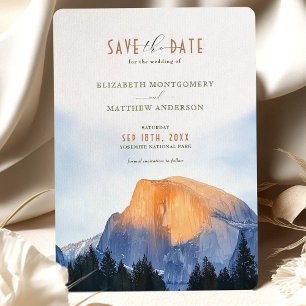Yosemite National Park Watercolor Halva Dome Inbjudningar
