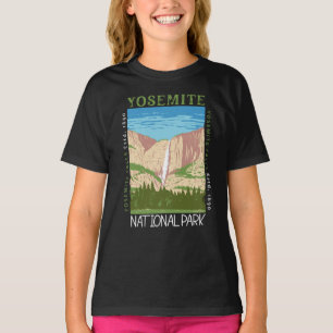 Yosemite National Park Waterfall Distress Retro T Shirt