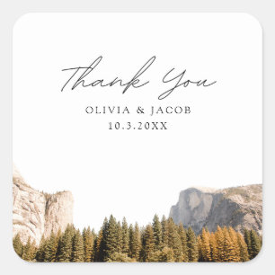 Yosemite National Park Wedding Favor Tack Fyrkantigt Klistermärke