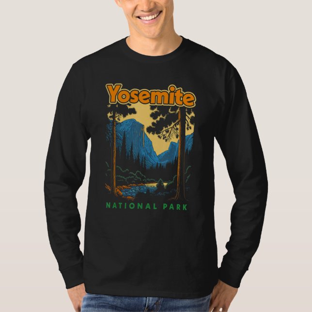 Yosemite National Park Yosemite Valley Retro 80s T Shirt (Framsida)