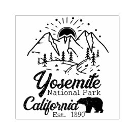 Yosemite nationalpark bär minimalistiskt berg stämpel