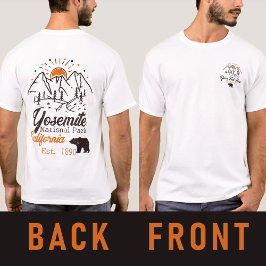 Yosemite nationalpark bär minimalistiskt berg t shirt