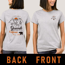 Yosemite nationalpark bär minimalistiskt berg t shirt