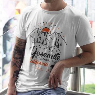 Yosemite nationalpark bär minimalistiskt berg t shirt