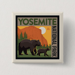 Yosemite nationalpark Bärfamilj Knapp