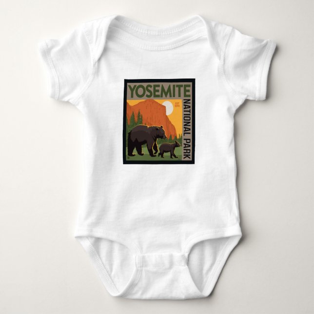 Yosemite nationalpark | Bärfamilj T Shirt (Framsida)