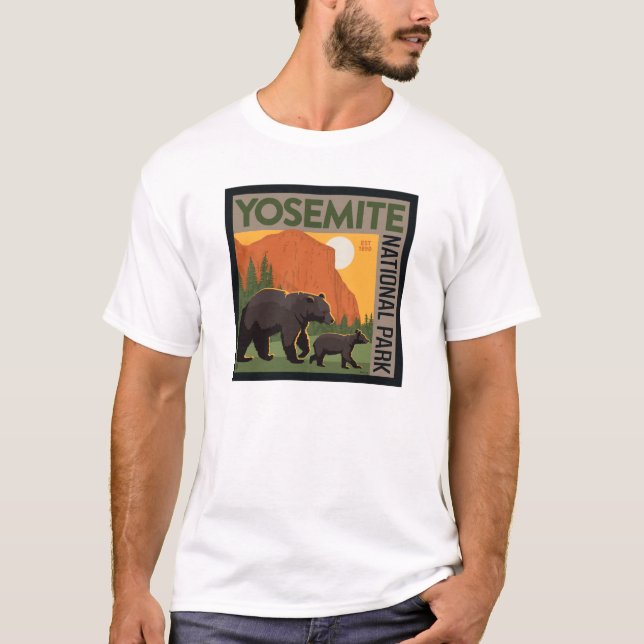 Yosemite nationalpark | Bärfamilj T Shirt (Framsida)