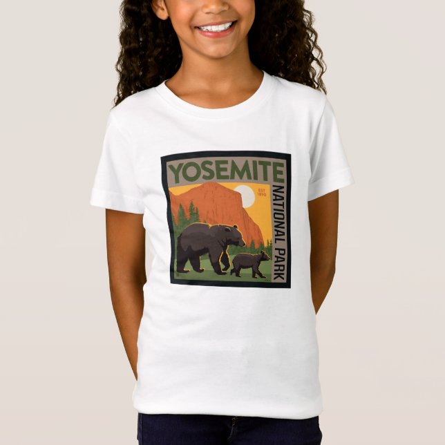 Yosemite nationalpark | Bärfamilj T Shirt (Framsida)