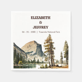 Yosemite nationalpark Bröllop Watercolor Pappersservett