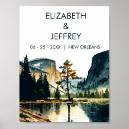 Yosemite nationalpark Bröllop Watercolor Poster