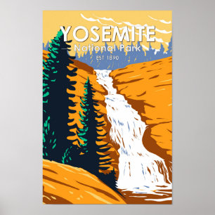 Yosemite nationalpark Chilnualna Falls Kalifornien Poster
