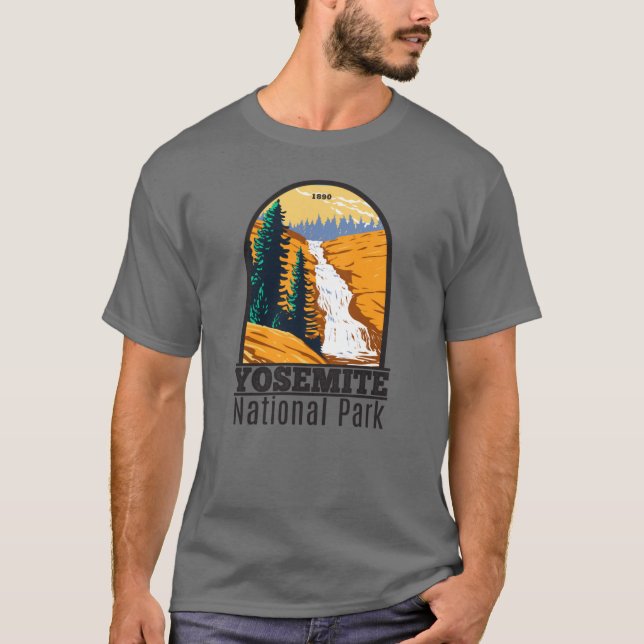 Yosemite nationalpark Chilnualna Falls Kalifornien T Shirt (Framsida)