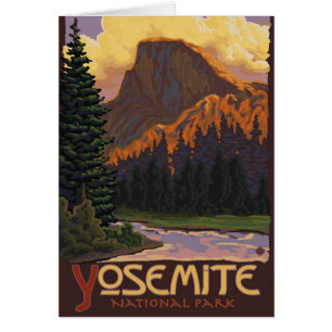 Yosemite nationalpark - den halva kupolen reser hälsningskort
