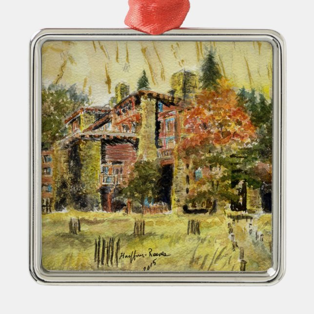 Yosemite nationalpark:  Det Ahwahnee hotellet Julgransprydnad Metall (Framsidan)