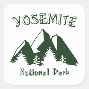 Yosemite nationalpark fyrkantigt klistermärke