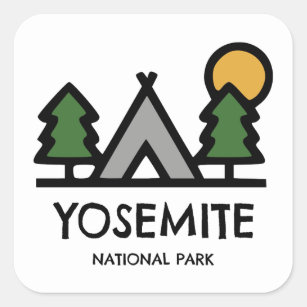 Yosemite nationalpark fyrkantigt klistermärke