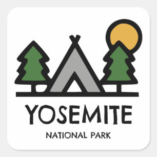 Yosemite nationalpark fyrkantigt klistermärke