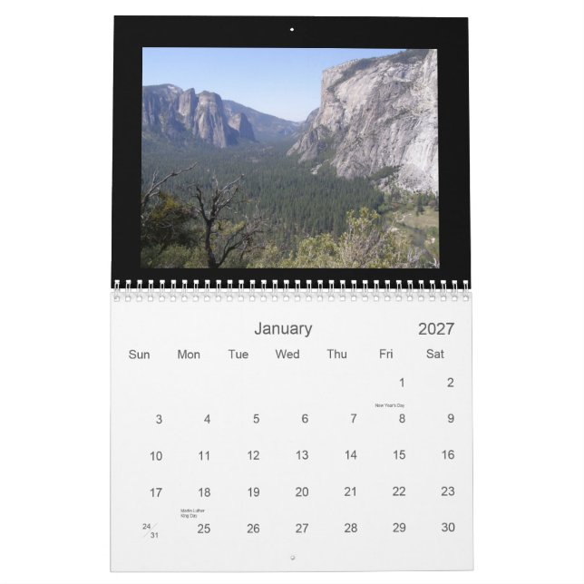 Yosemite nationalpark kalender (Jan 2027)