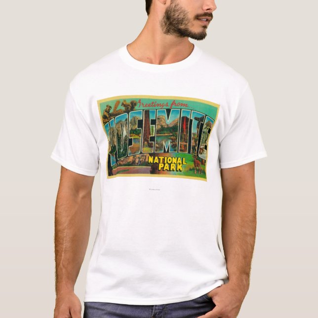 Yosemite nationalpark, Kalifornien - stora Lette Tee Shirt (Framsida)