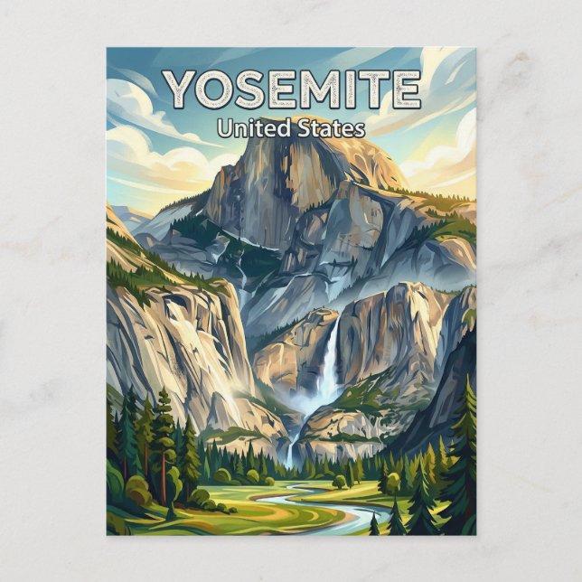 Yosemite nationalpark Kalifornien Vykort (Framsida)