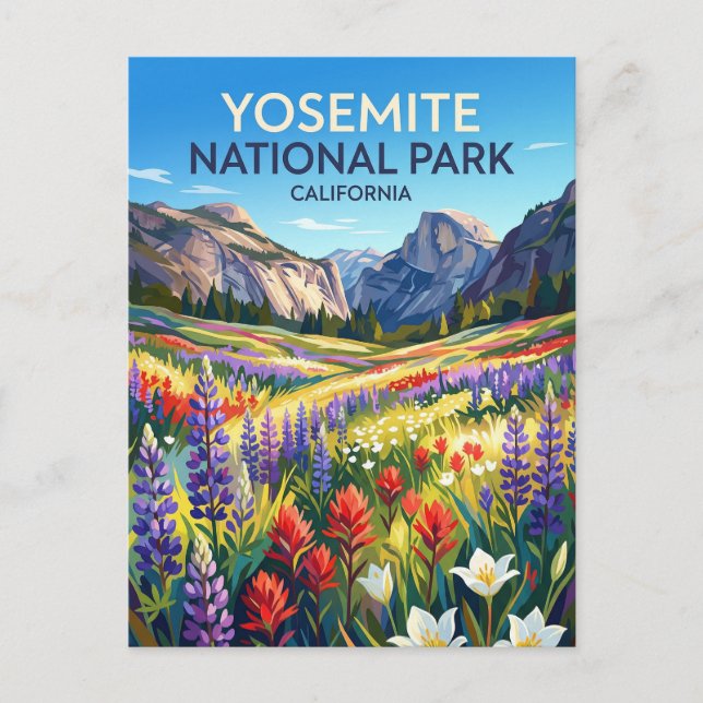 Yosemite nationalpark Kalifornien Vykort (Framsida)