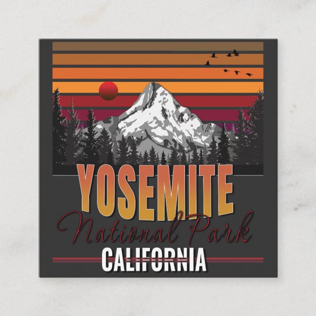 Yosemite Nationalpark - kläder Fyrkantigt Visitkort (Framsida)