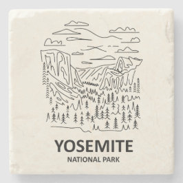 Yosemite Nationalpark Linjekonst Stenunderlägg
