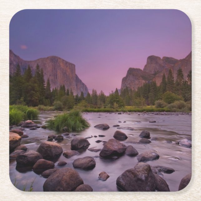 Yosemite nationalpark på skymningen underlägg papper kvadrat (Framsidan)