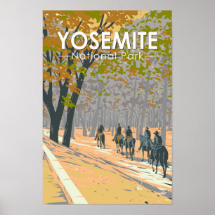 Yosemite Nationalpark Ridning Resa Konst Poster