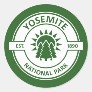 Yosemite nationalpark runt klistermärke