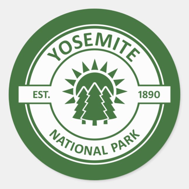 Yosemite nationalpark runt klistermärke (Framsida)